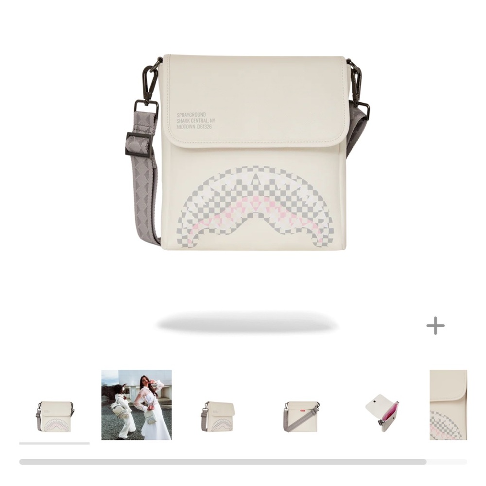 Sprayground Cream and Gray Crossbody Bag (FIRM PRICE)
